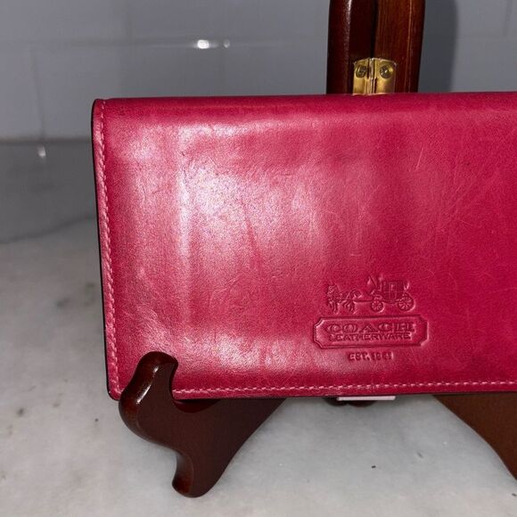 Coach Leather Checkbook Case Wallet - Picture 2 of 14